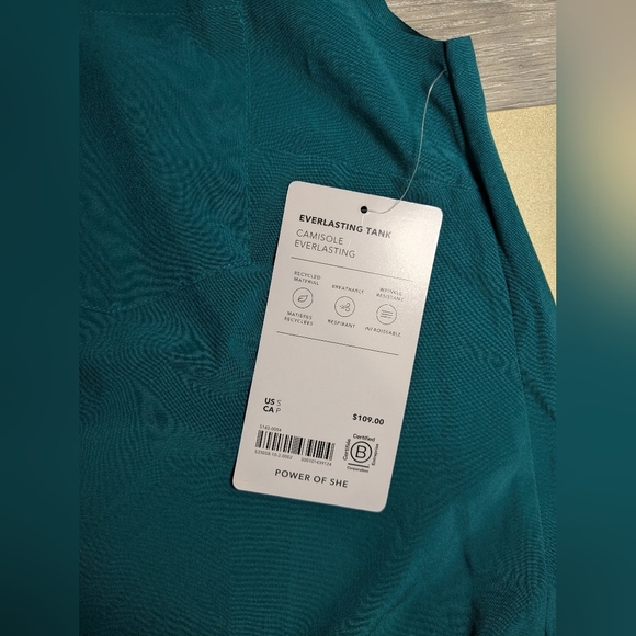 Athleta Emerald Green Teal Sleeveless Collared Button-Up Everlasting Tank Office - Picture 11 of 12